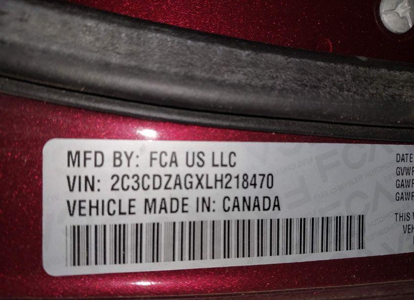 Photo 9 of 2020 Dodge Challenger SXT (VIN 2C3CDZAGXLH218470)