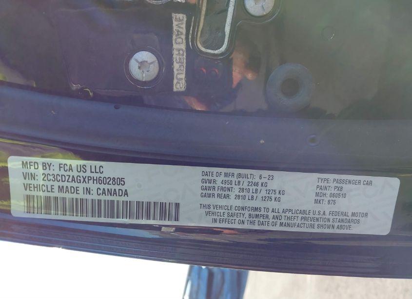 Photo 9 of 2023 Dodge Challenger SXT (VIN 2C3CDZAGXPH602805)