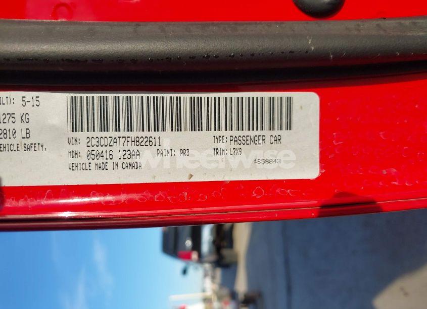 Photo 9 of 2015 Dodge Challenger R/T (VIN 2C3CDZAT7FH822611)