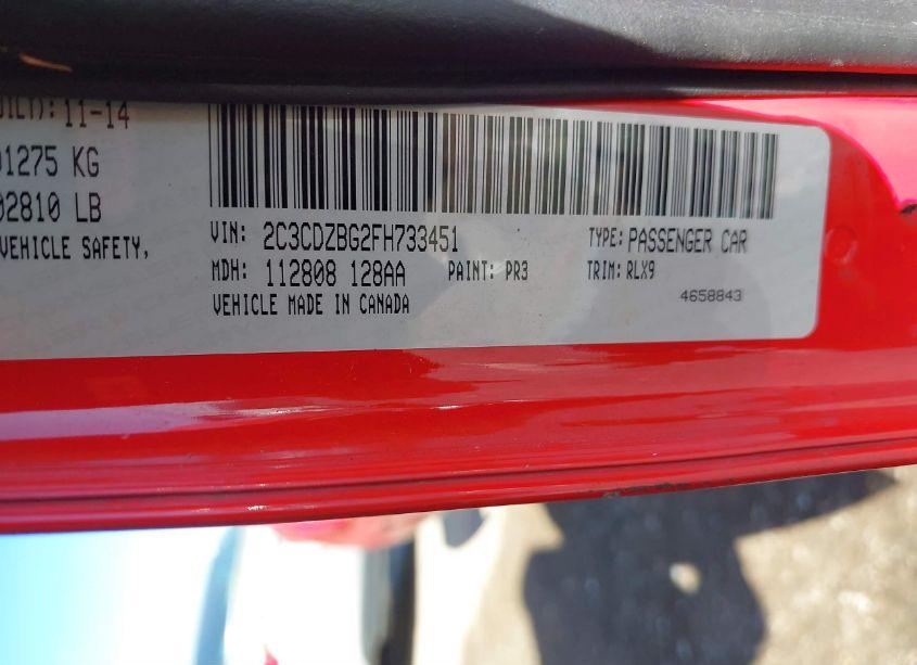 Photo 9 of 2015 Dodge Challenger SXT PLUS (VIN 2C3CDZBG2FH733451)