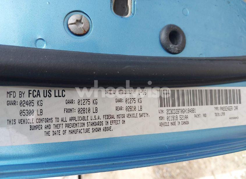 Photo 9 of 2016 Dodge Challenger R/T (VIN 2C3CDZBT0GH184881)