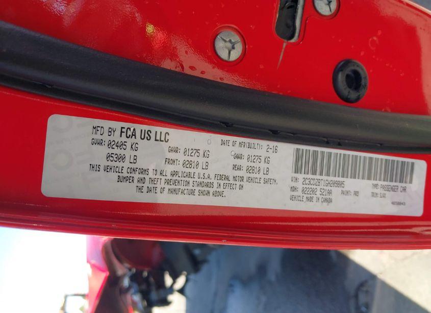 Photo 9 of 2016 Dodge Challenger R/T PLUS SHAKER (VIN 2C3CDZBT1GH209805)