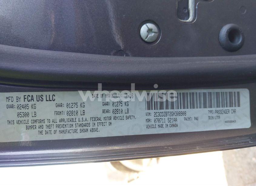 Photo 9 of 2016 Dodge Challenger R/T (VIN 2C3CDZBT2GH308908)