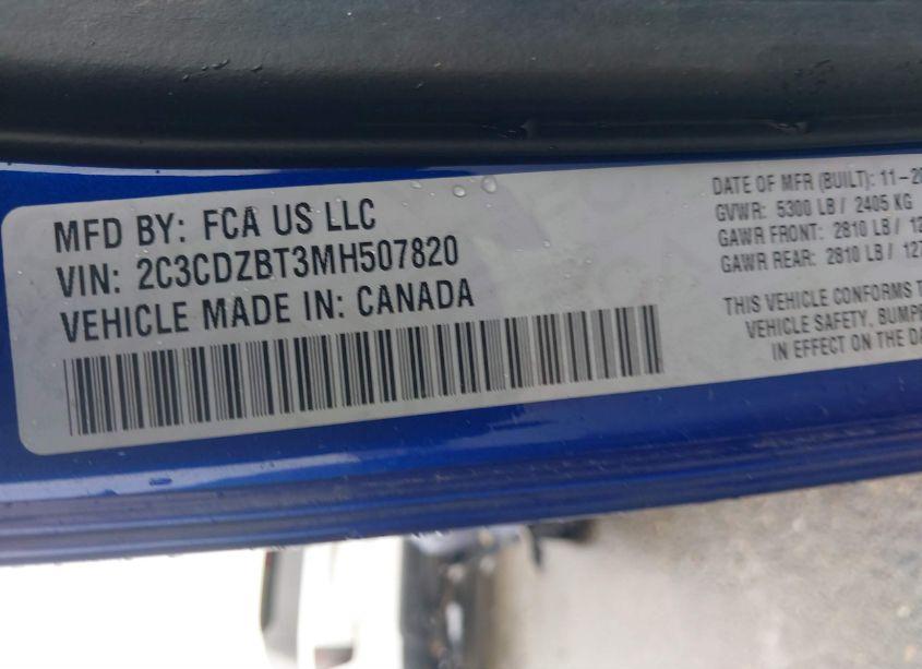 Photo 9 of 2021 Dodge Challenger R/T (VIN 2C3CDZBT3MH507820)