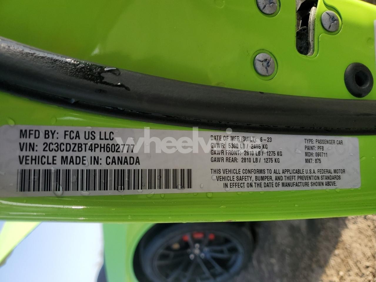 Photo 12 of 2023 DODGE CHALLENGER R/T (VIN 2C3CDZBT4PH602777)