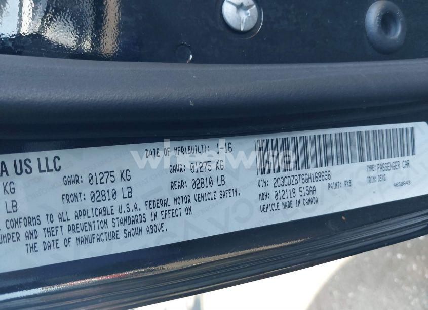 Photo 9 of 2016 Dodge Challenger R/T (VIN 2C3CDZBT6GH168698)