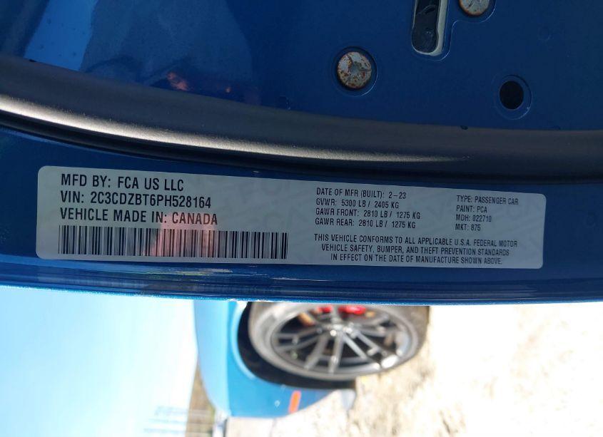 Photo 9 of 2023 Dodge Challenger R/T (VIN 2C3CDZBT6PH528164)