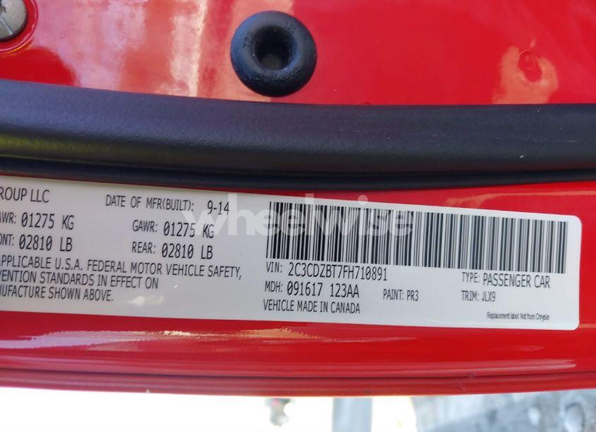 Photo 9 of 2015 Dodge Challenger R/T PLUS (VIN 2C3CDZBT7FH710891)