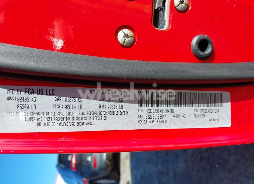 Photo 9 of 2017 Dodge Challenger R/T (VIN 2C3CDZBTXHH604888)