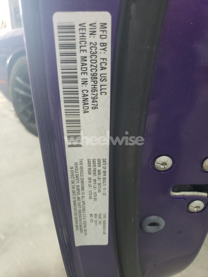 Photo 13 of 2023 DODGE CHALLENGER SRT HELLCAT (VIN 2C3CDZC98PH679476)
