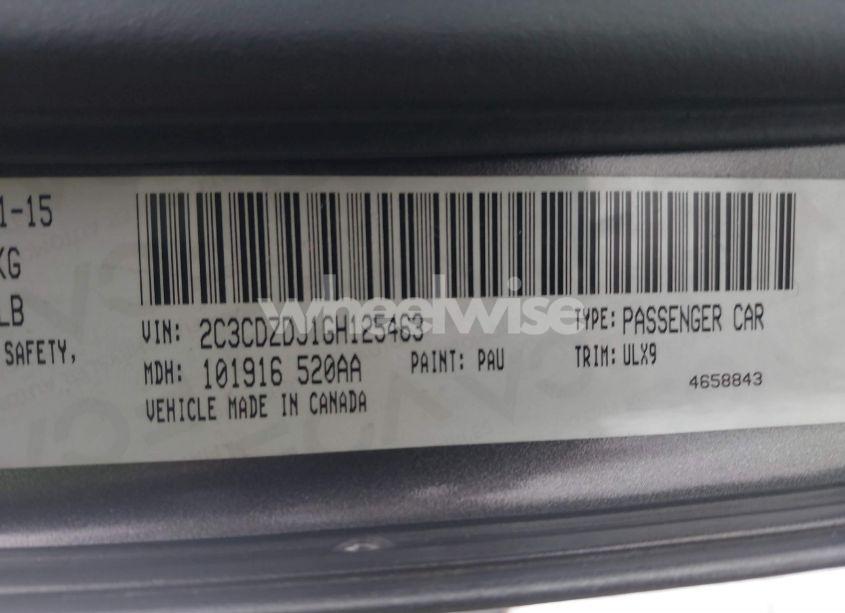 Photo 9 of 2016 Dodge Challenger SRT 392 (VIN 2C3CDZDJ1GH125463)