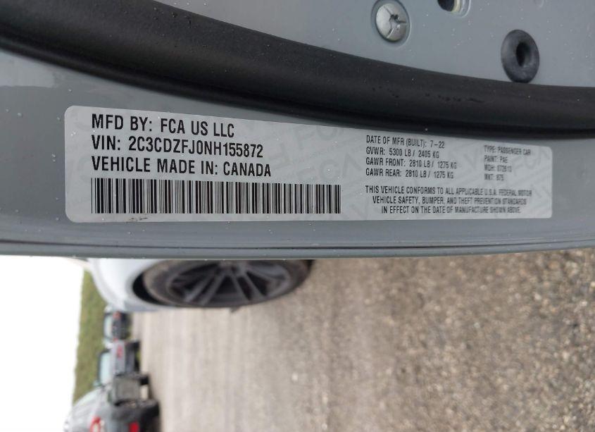 Photo 9 of 2022 Dodge Challenger R/T SCAT PACK WIDEBODY (VIN 2C3CDZFJ0NH155872)