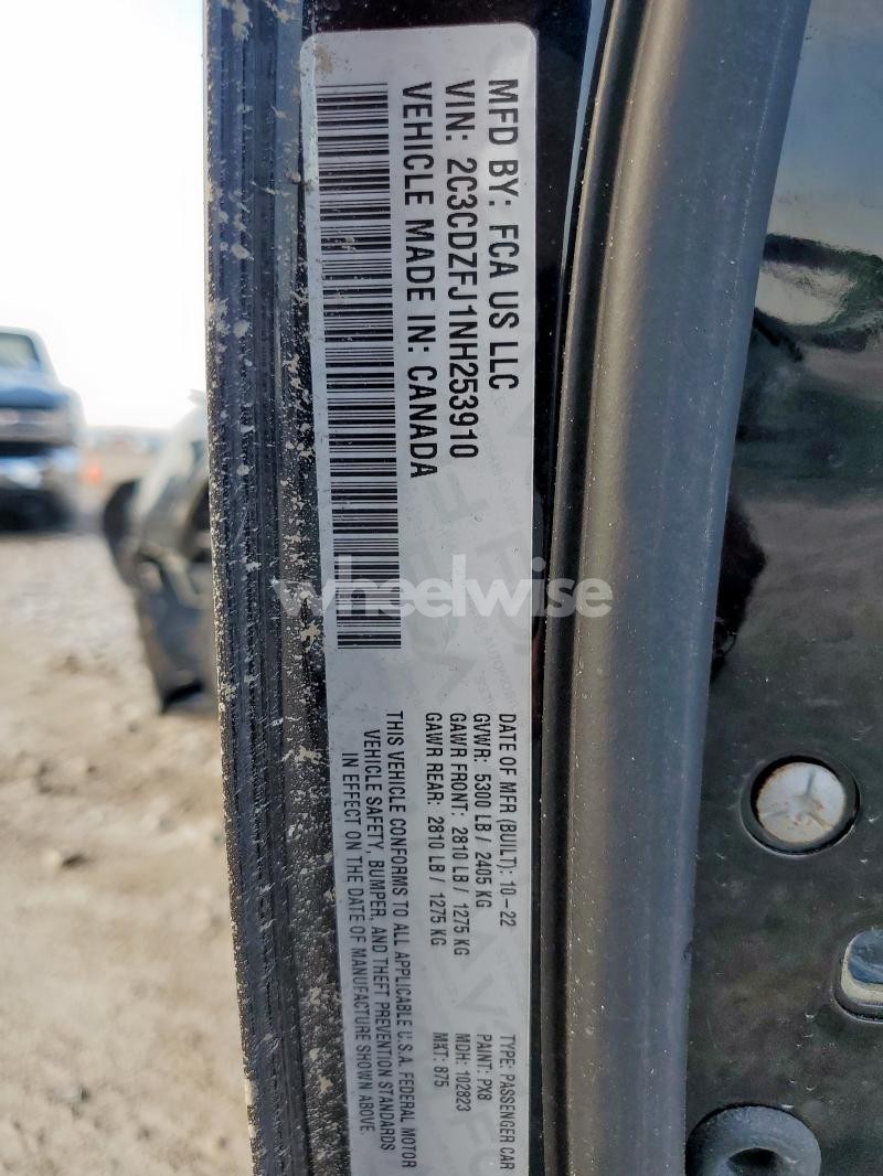 Photo 10 of 2022 DODGE CHALLENGER R/T SCAT PACK (VIN 2C3CDZFJ1NH253910)