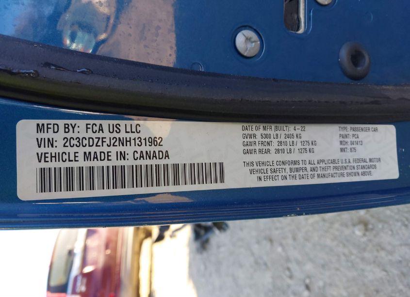 Photo 9 of 2022 Dodge Challenger R/T SCAT PACK (VIN 2C3CDZFJ2NH131962)