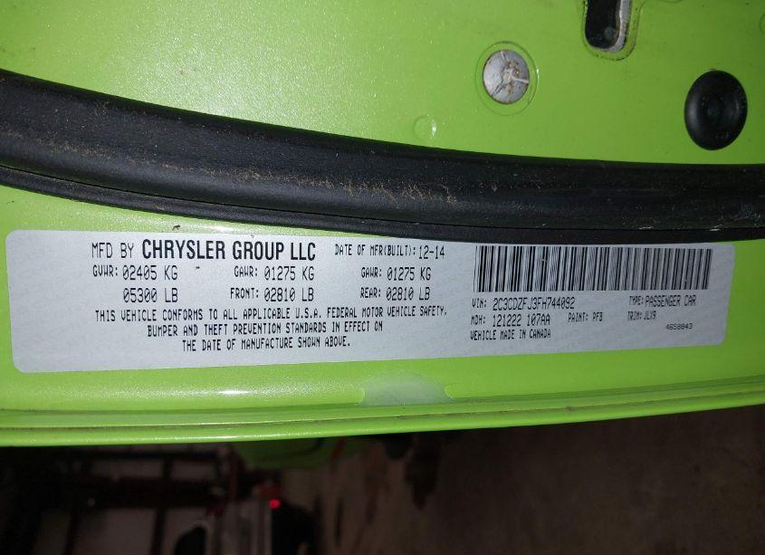 Photo 9 of 2015 Dodge Challenger R/T SCAT PACK (VIN 2C3CDZFJ3FH744092)