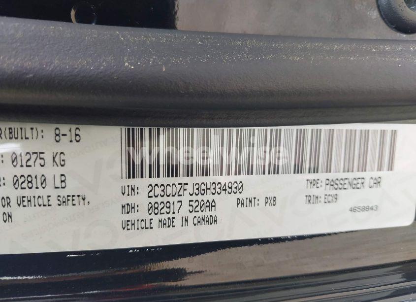 Photo 9 of 2016 Dodge Challenger 392 HEMI SCAT PACK SHAKER (VIN 2C3CDZFJ3GH334930)