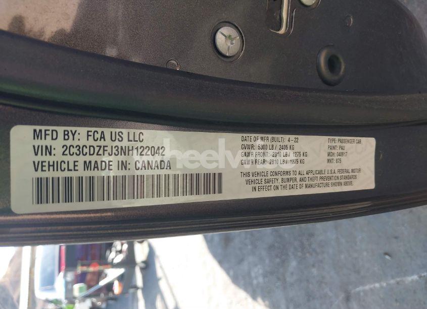 Photo 9 of 2022 Dodge Challenger R/T SCAT PACK WIDEBODY (VIN 2C3CDZFJ3NH122042)