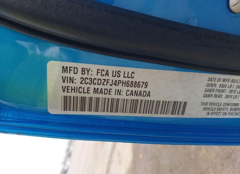 Photo 9 of 2023 Dodge Challenger R/T SCAT PACK WIDEBODY (VIN 2C3CDZFJ4PH688679)