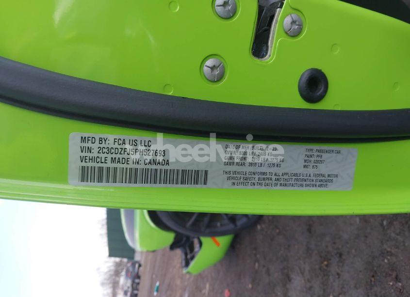 Photo 9 of 2023 Dodge Challenger R/T SCAT PACK (VIN 2C3CDZFJ5PH527693)