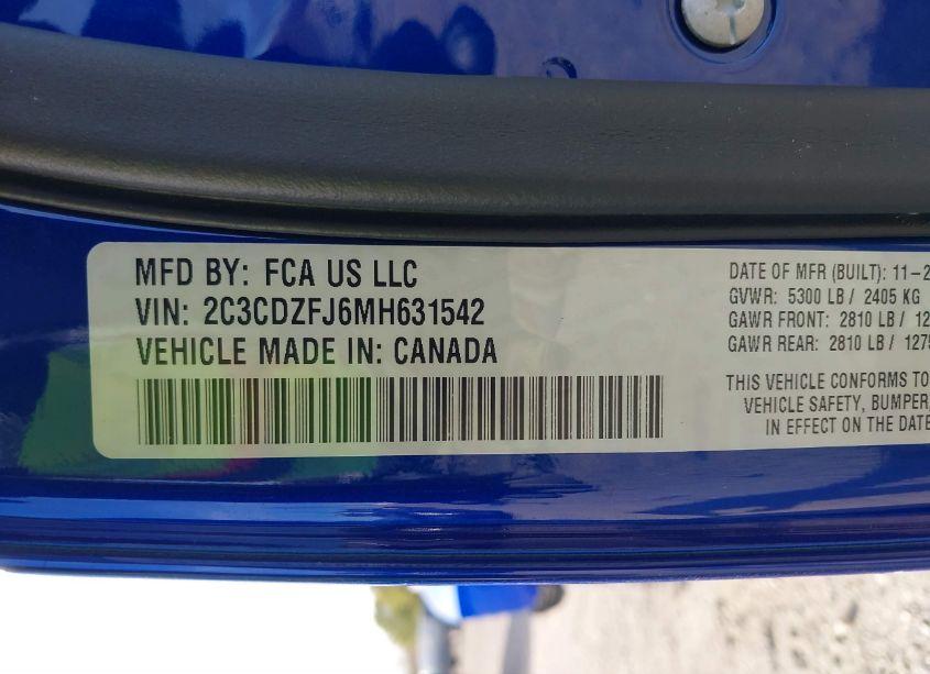 Photo 9 of 2021 Dodge Challenger R/T SCAT PACK (VIN 2C3CDZFJ6MH631542)