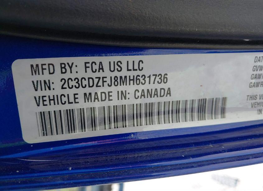 Photo 9 of 2021 Dodge Challenger R/T SCAT PACK (VIN 2C3CDZFJ8MH631736)