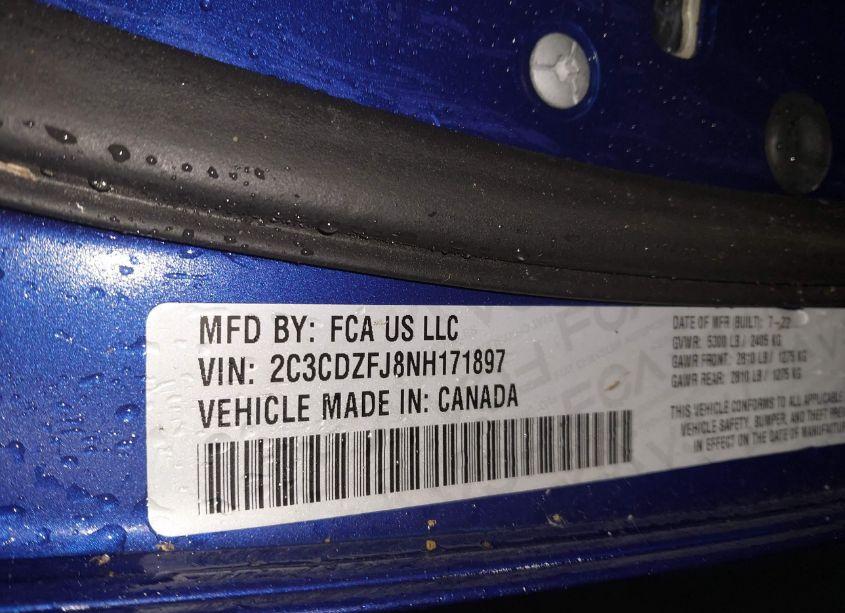 Photo 9 of 2022 Dodge Challenger R/T SCAT PACK (VIN 2C3CDZFJ8NH171897)