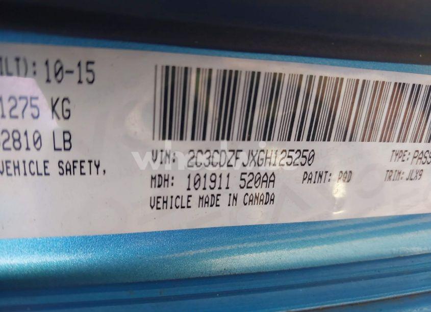 Photo 9 of 2016 Dodge Challenger R/T SCAT PACK (VIN 2C3CDZFJXGH125250)