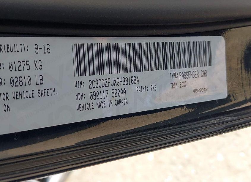 Photo 9 of 2016 Dodge Challenger R/T SCAT PACK (VIN 2C3CDZFJXGH331894)