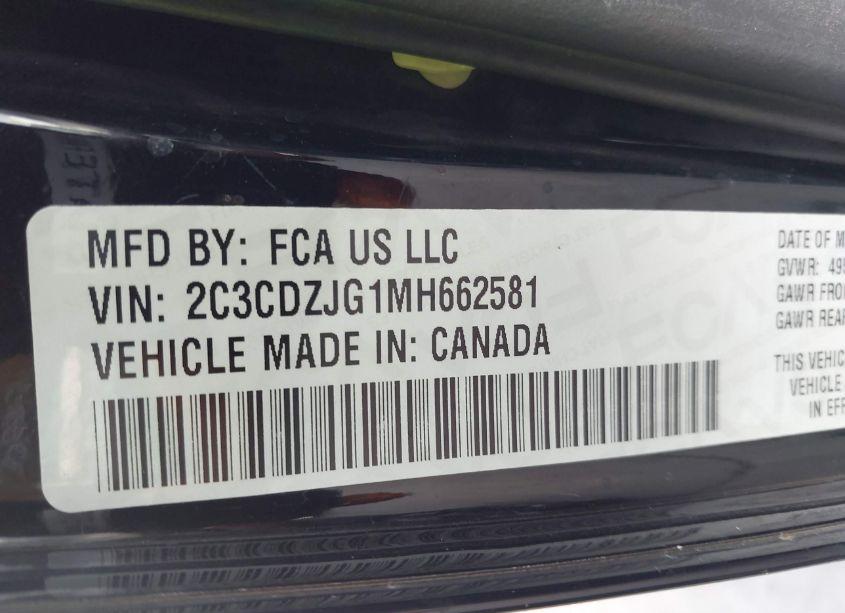 Photo 9 of 2021 Dodge Challenger GT (VIN 2C3CDZJG1MH662581)