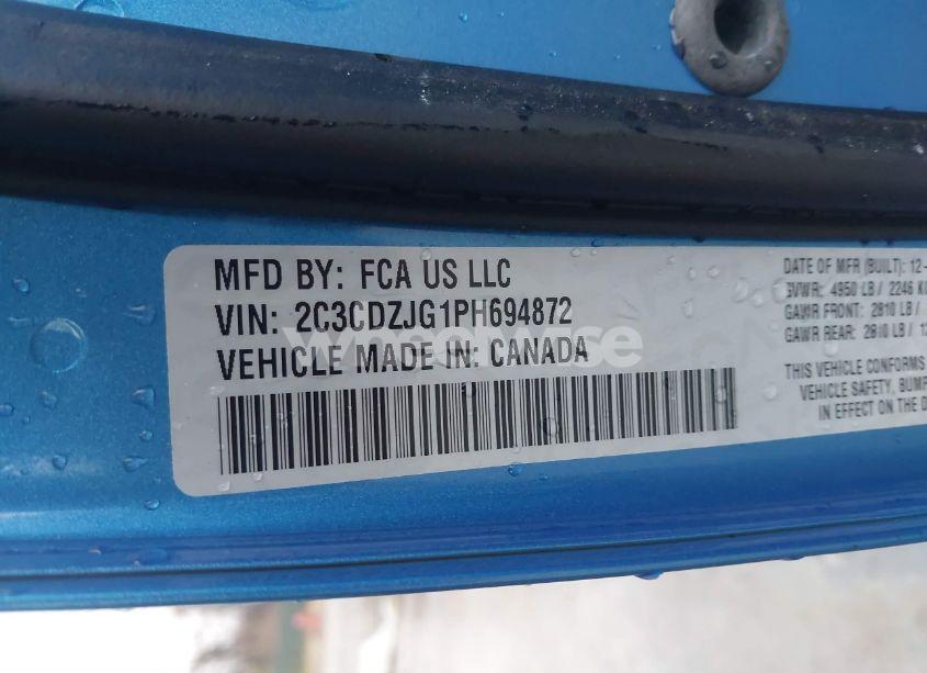 Photo 9 of 2023 Dodge Challenger GT (VIN 2C3CDZJG1PH694872)