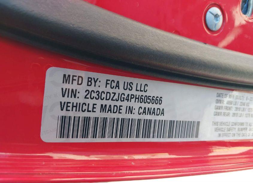 Photo 9 of 2023 Dodge Challenger GT (VIN 2C3CDZJG4PH605666)