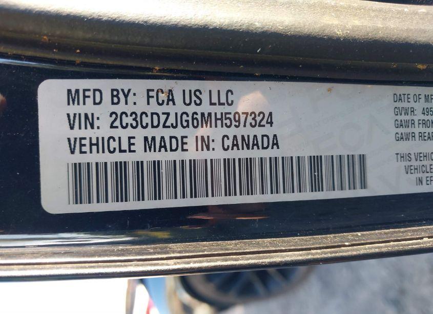 Photo 9 of 2021 Dodge Challenger GT (VIN 2C3CDZJG6MH597324)