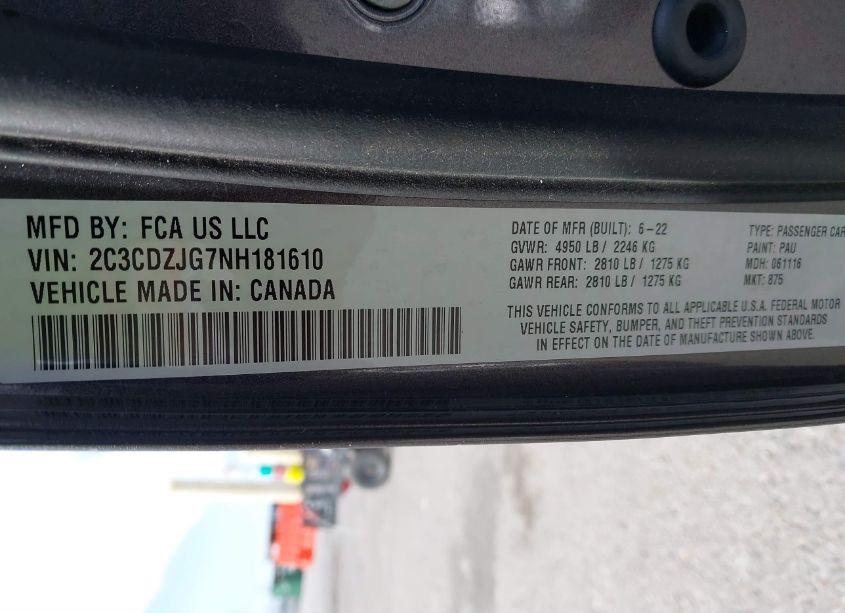 Photo 9 of 2022 Dodge Challenger GT (VIN 2C3CDZJG7NH181610)