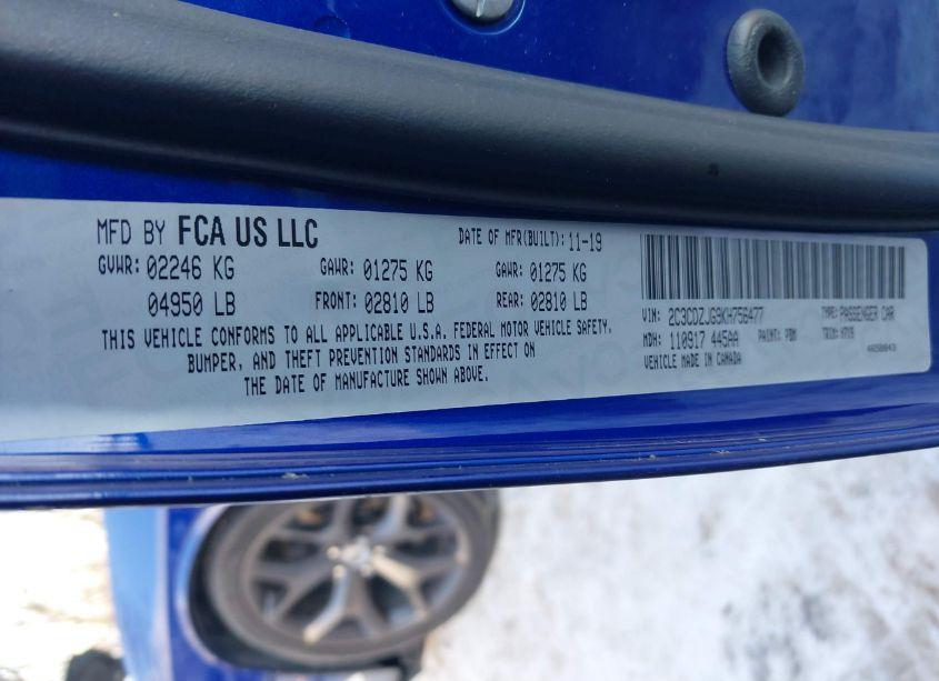 Photo 9 of 2019 Dodge Challenger GT (VIN 2C3CDZJG9KH756477)