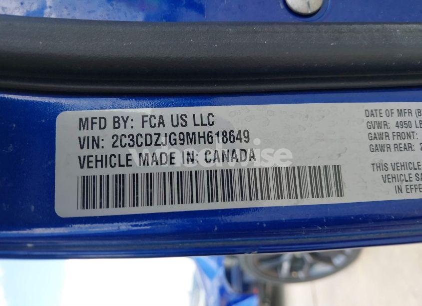 Photo 9 of 2021 Dodge Challenger GT (VIN 2C3CDZJG9MH618649)