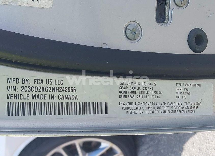 Photo 9 of 2022 Dodge Challenger GT AWD (VIN 2C3CDZKG3NH242966)