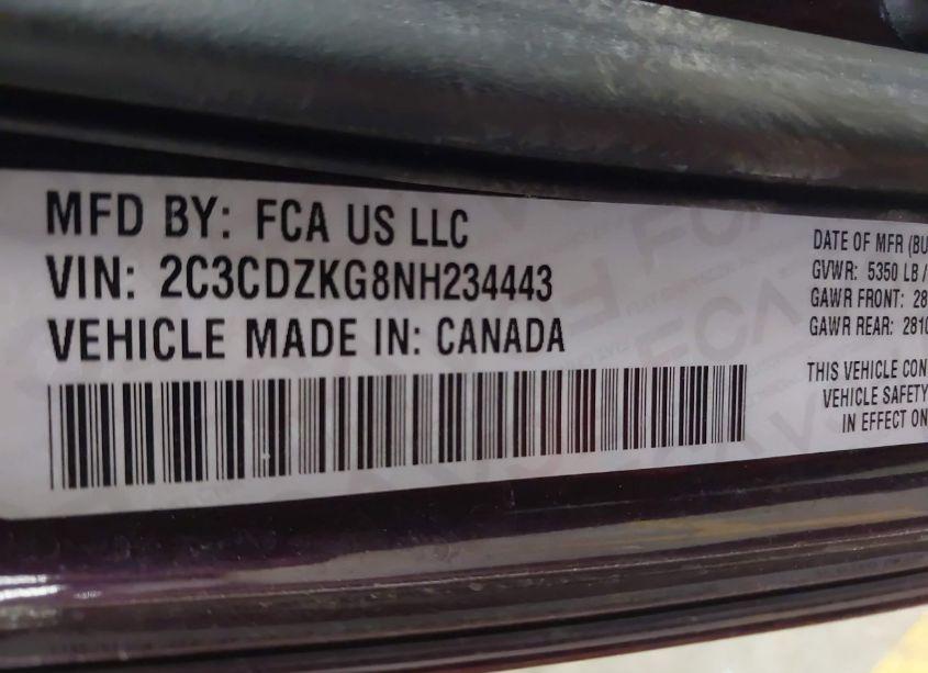 Photo 9 of 2022 Dodge Challenger GT AWD (VIN 2C3CDZKG8NH234443)