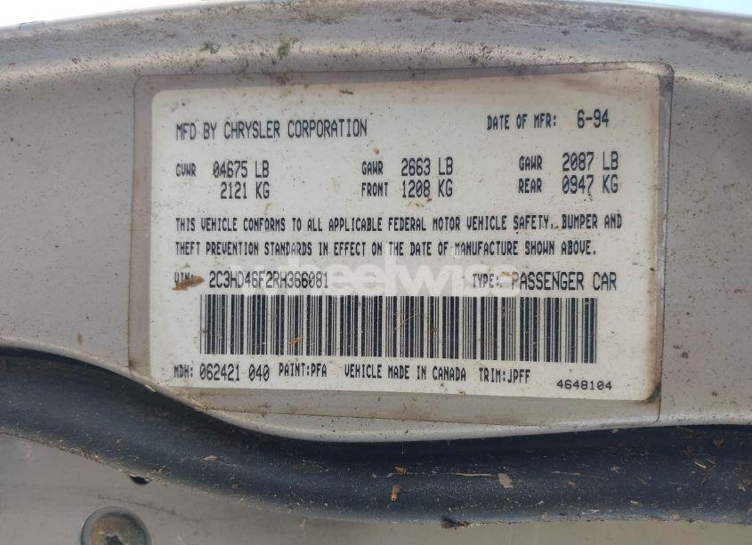 Photo 9 of 1994 Chrysler New YORKER LH-BODY (VIN 2C3HD46F2RH366081)