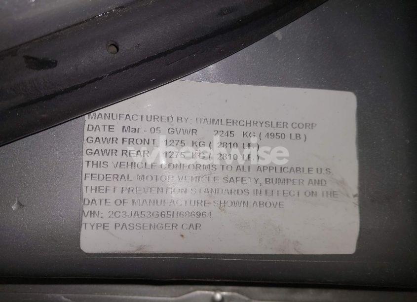 Photo 9 of 2005 Chrysler 300 (VIN 2C3JA53G65H686964)
