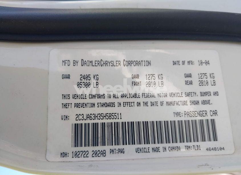 Photo 9 of 2005 Chrysler 300c (VIN 2C3JA63H35H585511)