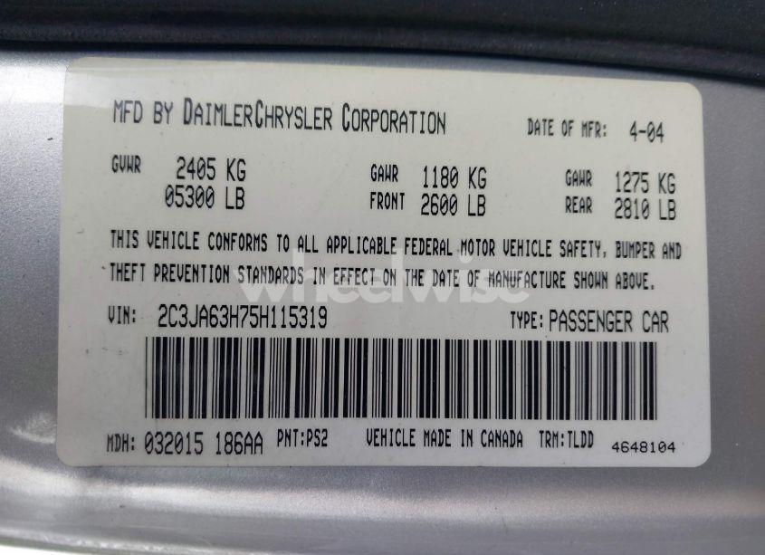 Photo 9 of 2005 Chrysler 300c (VIN 2C3JA63H75H115319)