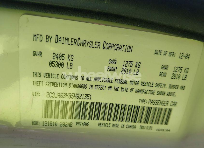 Photo 9 of 2005 Chrysler 300c (VIN 2C3JA63H85H631351)