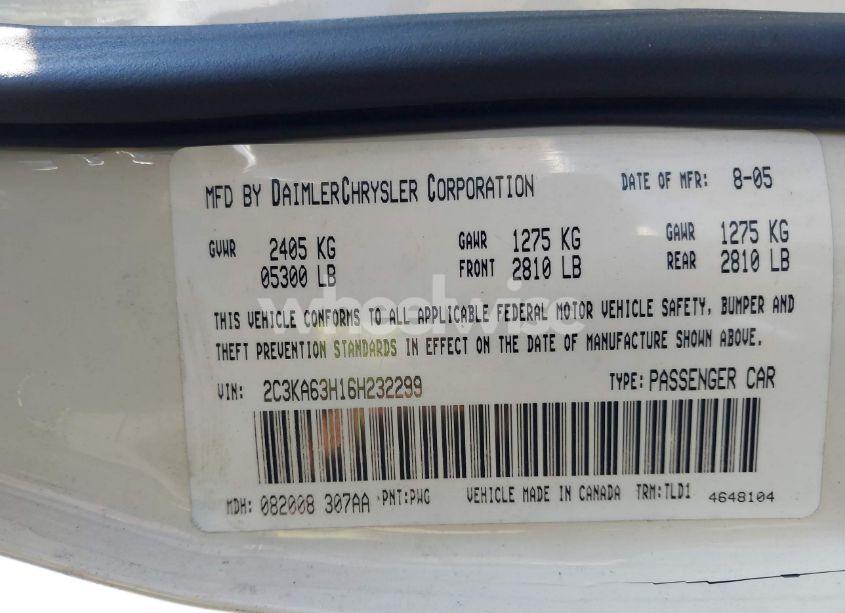 Photo 9 of 2006 Chrysler 300c N/A (VIN 2C3KA63H16H232299)