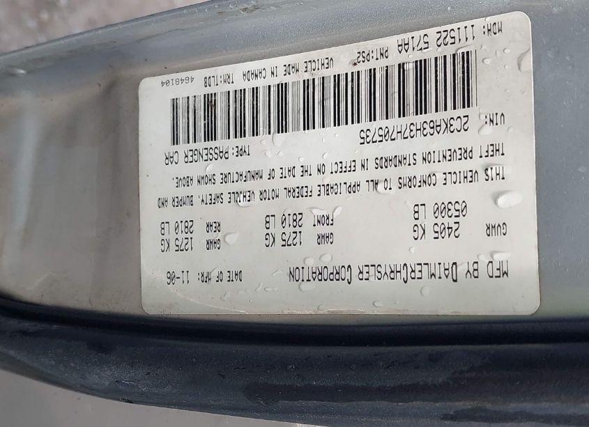 Photo 9 of 2007 Chrysler 300c N/A (VIN 2C3KA63H37H705735)