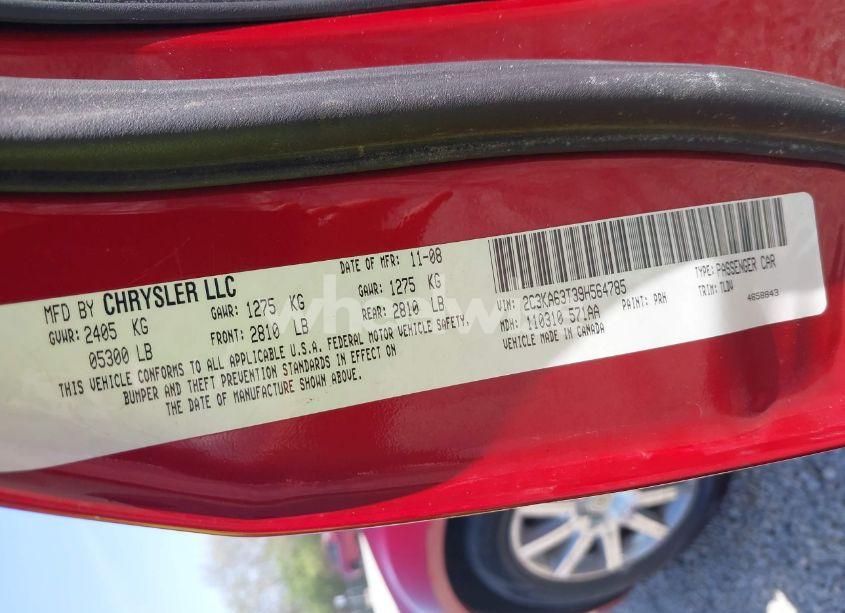 Photo 9 of 2009 Chrysler 300c HEMI (VIN 2C3KA63T39H564785)