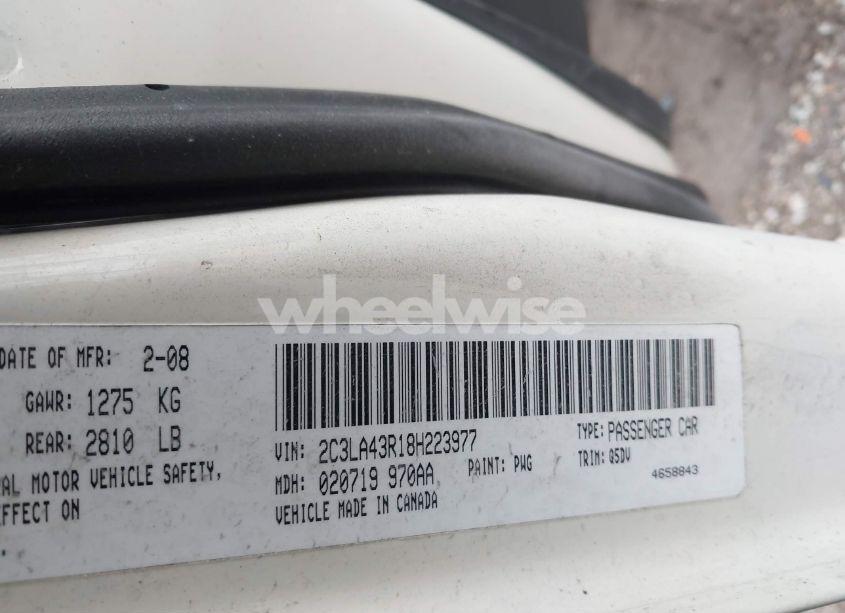 Photo 9 of 2008 Chrysler 300 LX (VIN 2C3LA43R18H223977)