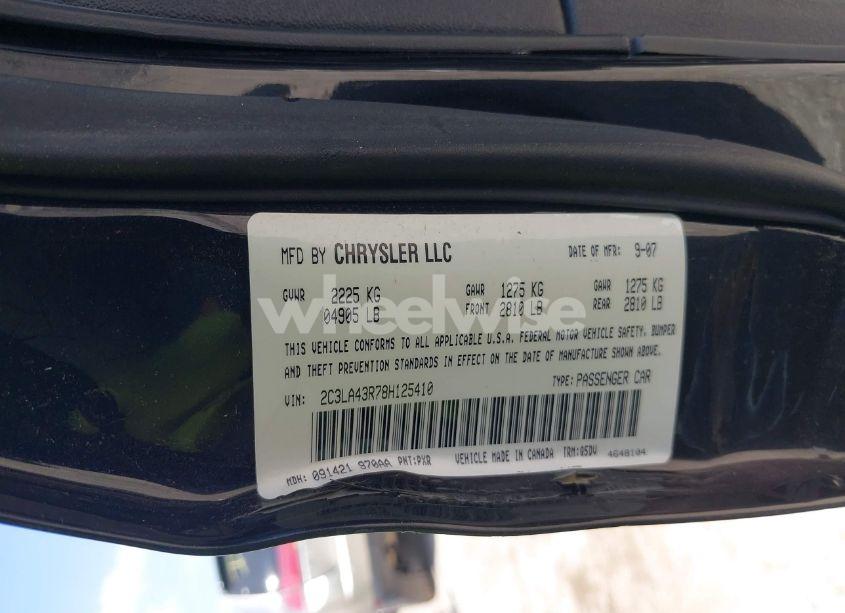 Photo 9 of 2008 Chrysler 300 LX (VIN 2C3LA43R78H125410)