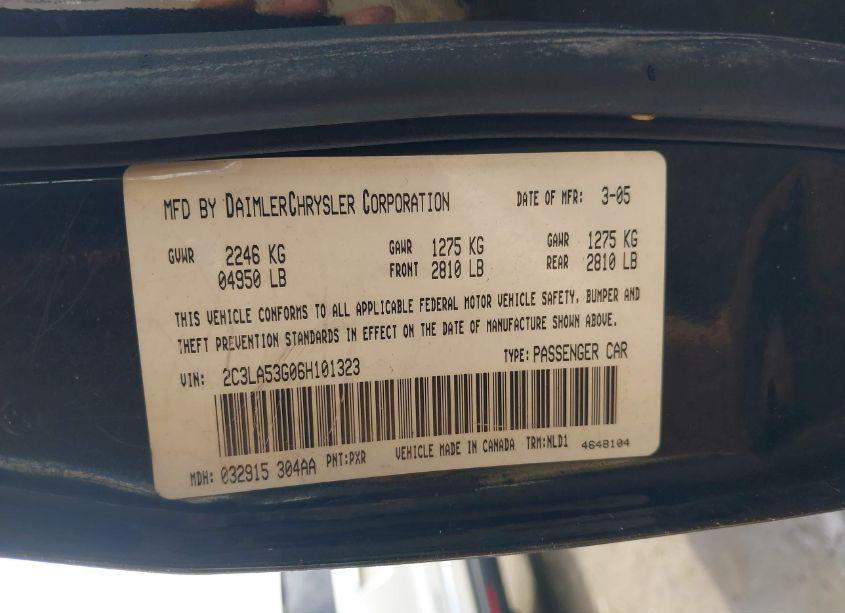 Photo 9 of 2006 Chrysler 300 TOURING (VIN 2C3LA53G06H101323)