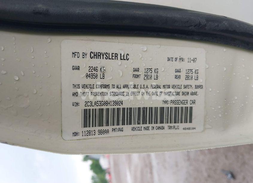 Photo 9 of 2008 Chrysler 300 TOURING (VIN 2C3LA53G08H139024)