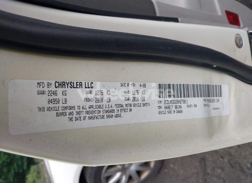 Photo 9 of 2008 Chrysler 300 TOURING (VIN 2C3LA53G28H273811)